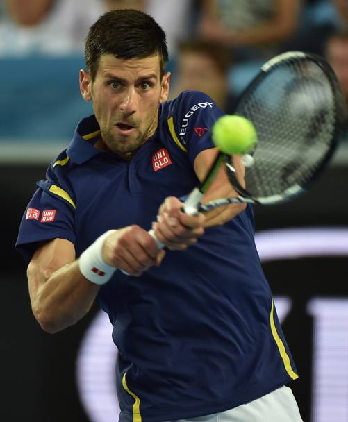 Melbourne, Australia: il rovescio a due mani di Novak Djokovic (AFP)